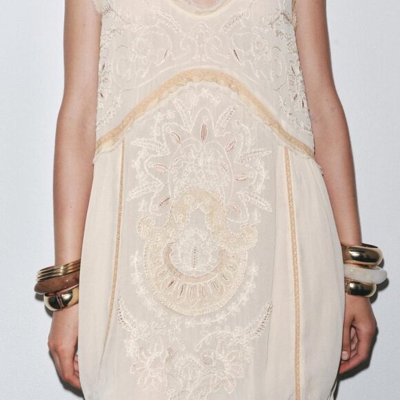 ZARA ZW COLLECTION EMBROIDERED DRESS - Picture 4 of 10